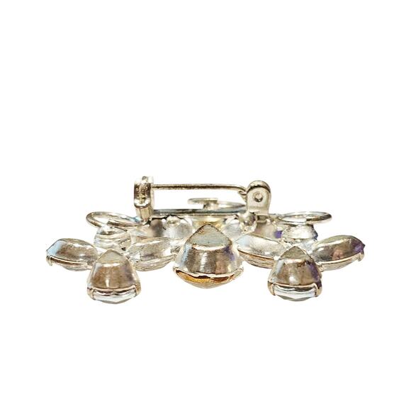 Rhinestone Angel Brooch Trio Clear AB Crystal Holiday Christmas Pin, Gift Box - Picture 4 of 9